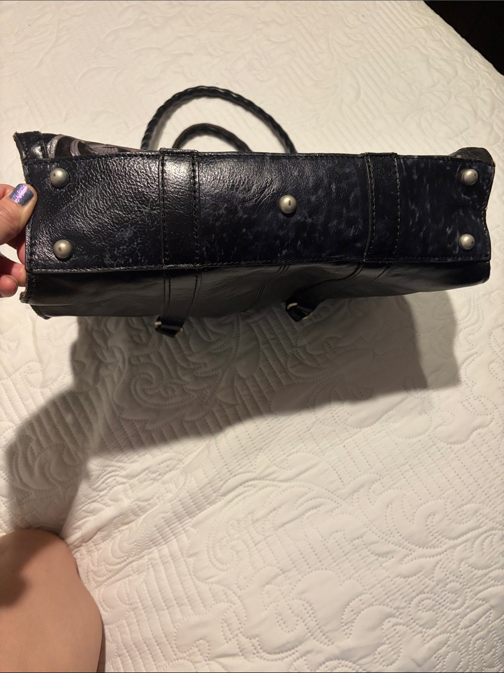 Patricia Nash Embossed Floral Leather Tote Bag - Picture 3 of 8
